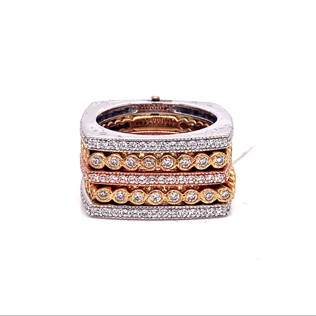 Gold Plated Stackable Diamond Ring